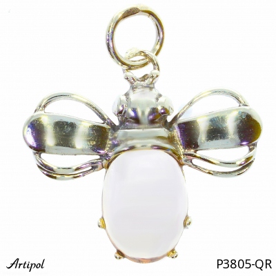 Pendentif P3805-QR en Quartz rose véritable