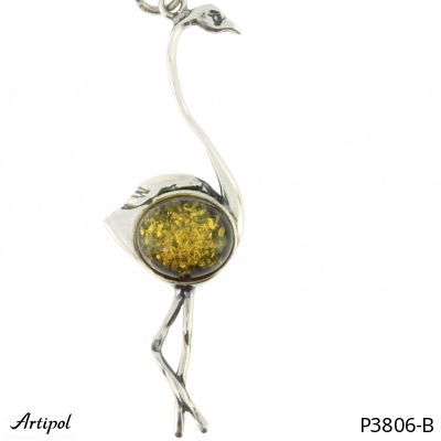 Pendant P3806-B with real Amber