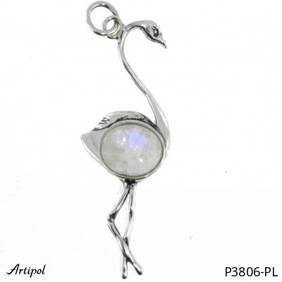 Pendant P3806-PL with real Rainbow Moonstone