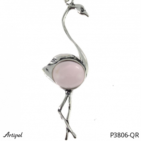 Pendant P3806-QR with real Rose quartz