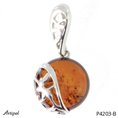 Pendant P4203-B with real Amber