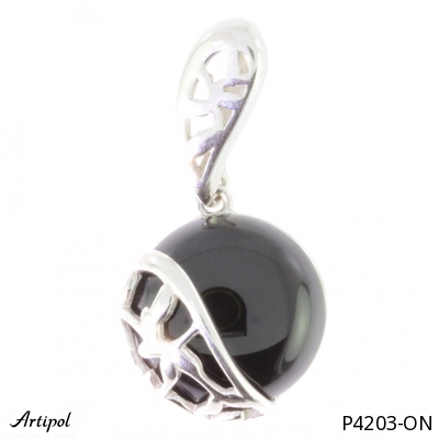 Pendentif P4203-ON en Onyx noir véritable