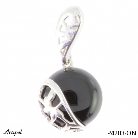 Pendentif P4203-ON en Onyx noir véritable