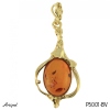 Pendant P5001-BV with real Amber gold plated