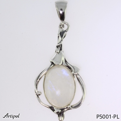 Pendant P5001-PL with real Rainbow Moonstone