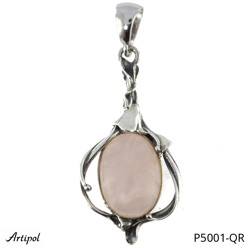 Pendant P5001-QR with real Rose quartz