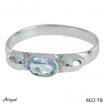 Ring M22-TB with real Blue topaz