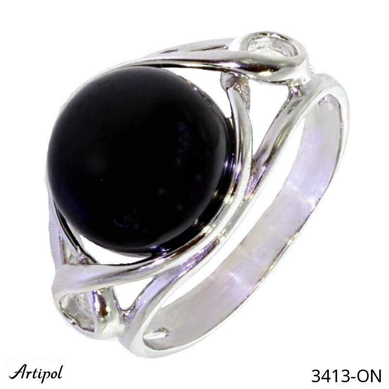 Bague 3413-ON en Onyx noir véritable