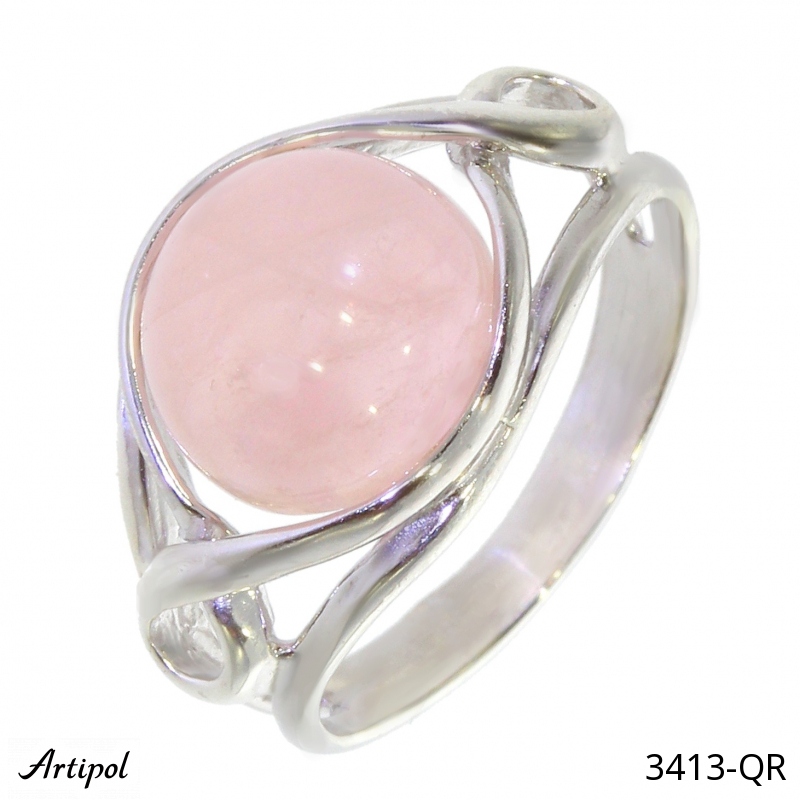 Ring 3413-QR with real Rose quartz