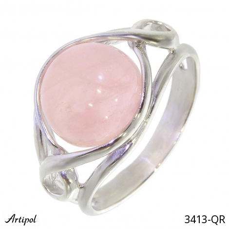 Ring 3413-QR mit echter Rosenquarz