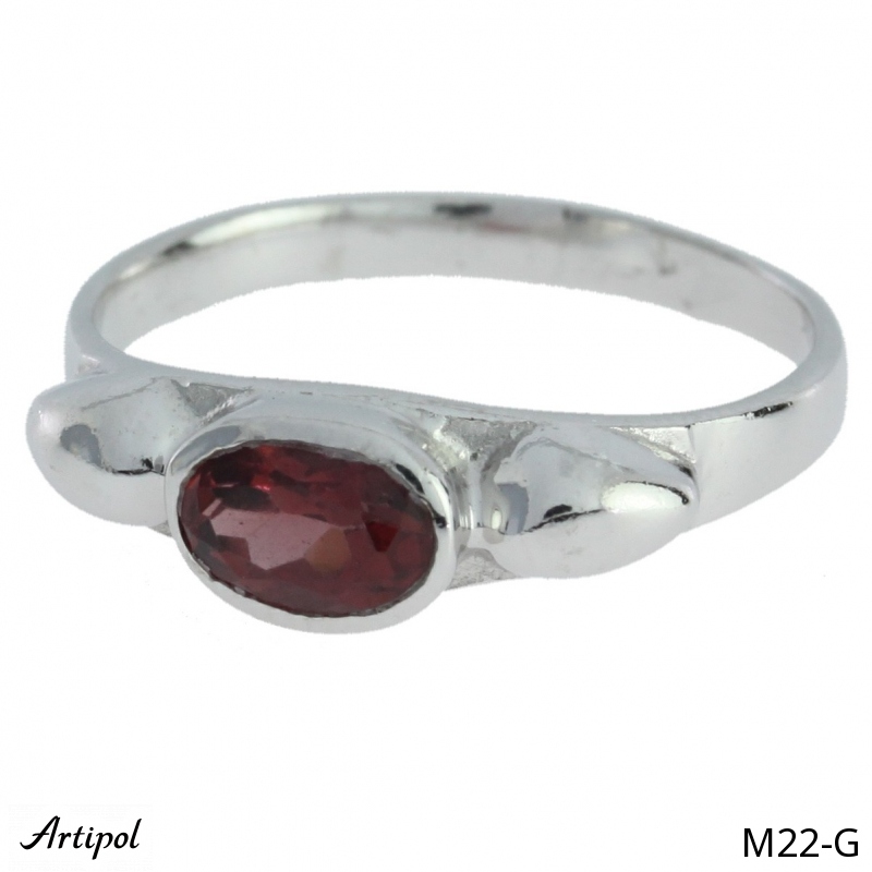 Ring M22-G with real Garnet