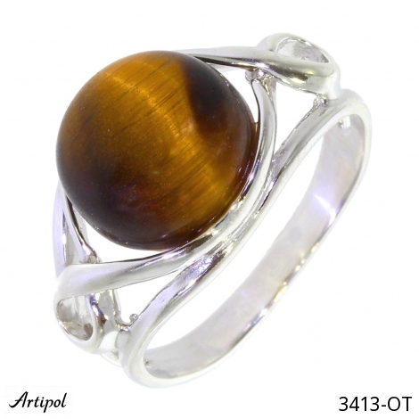 Bague 3413-OT en Oeil de tigre véritable