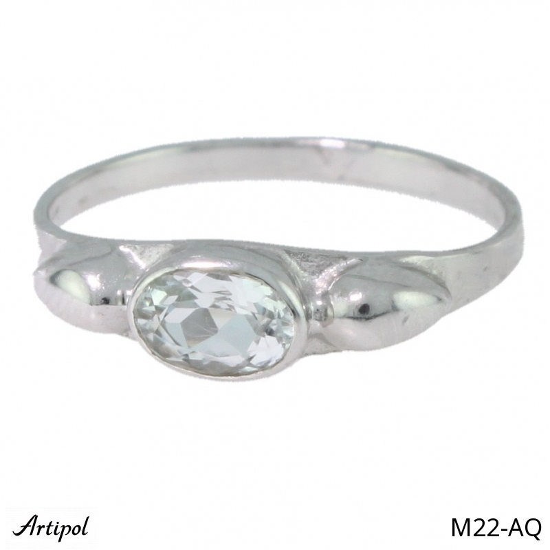 Ring M22-AQ with real Aquamarine