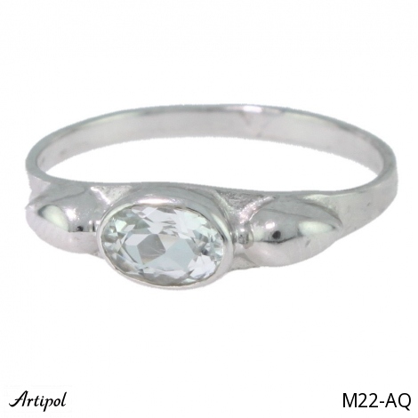 Ring M22-AQ with real Aquamarine