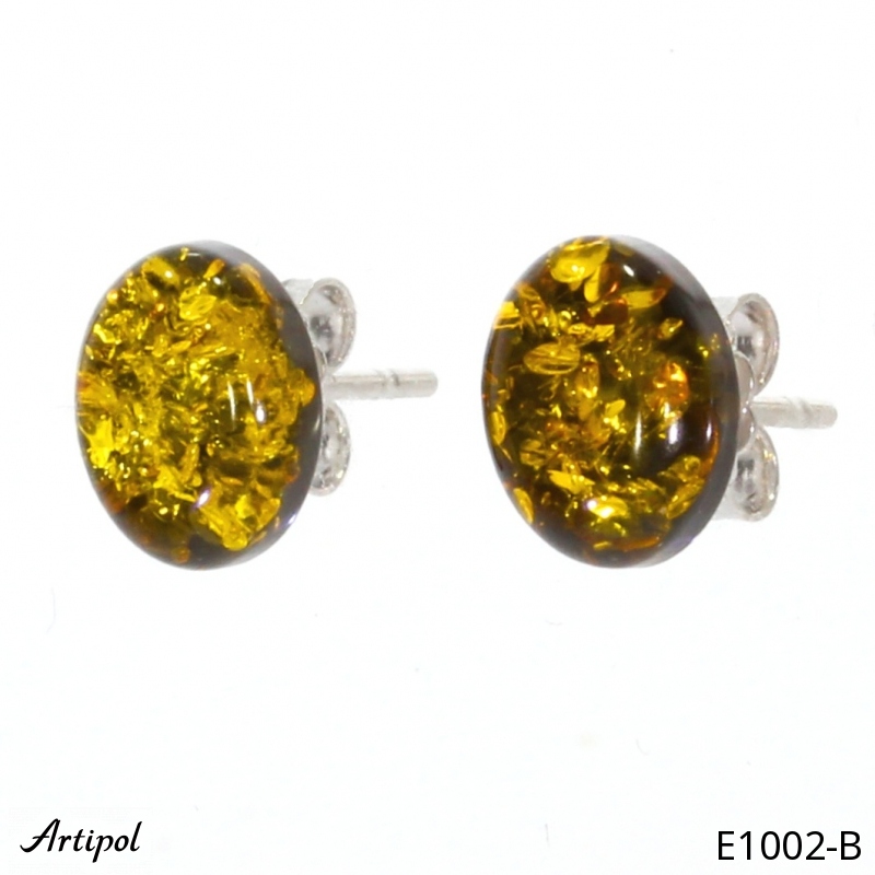 Boucles d'oreilles E1002-B en Ambre véritable