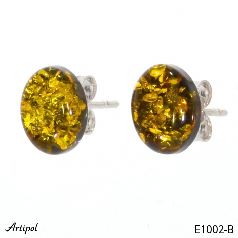 Earrings E1002-B with real Amber
