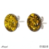 Earrings E1002-B with real Amber