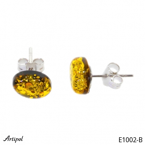 Earrings E1002-B with real Amber