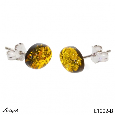 Earrings E1002-B with real Amber