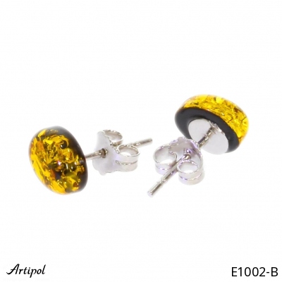 Earrings E1002-B with real Amber