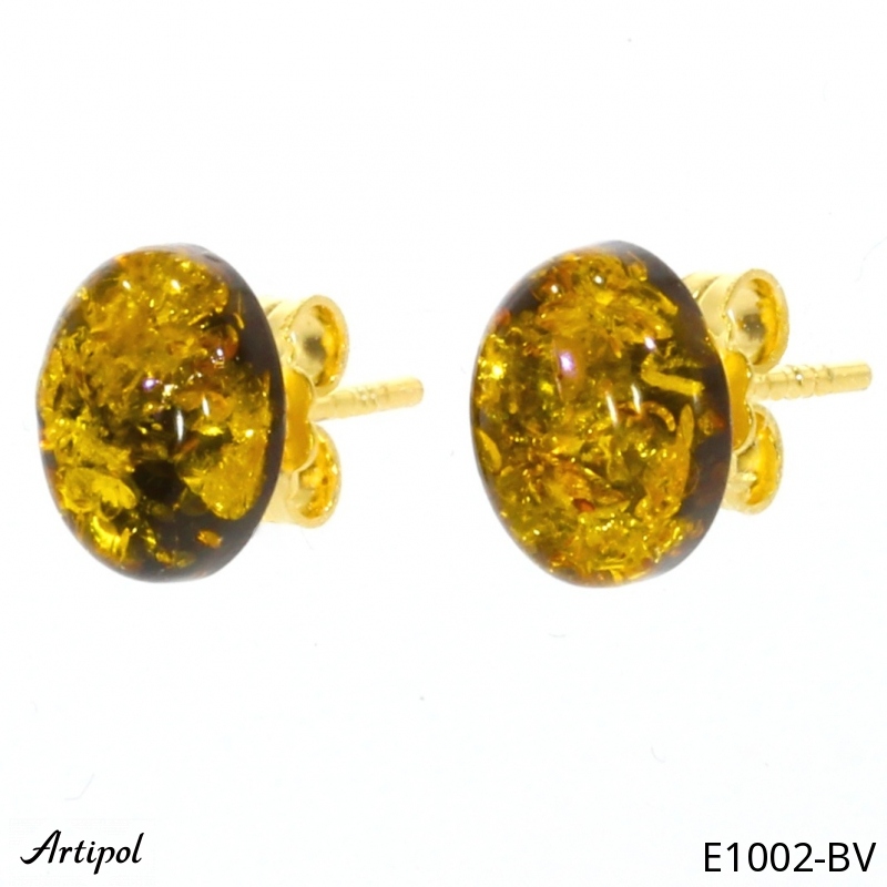 Boucles d'oreilles E1002-BV en Ambre véritable