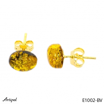 Earrings E1002-BV with real Amber