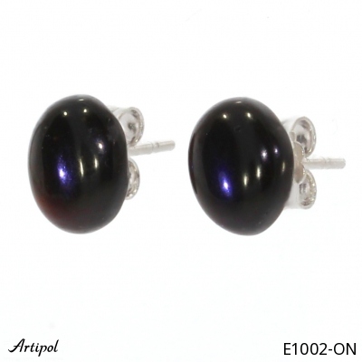 Earrings E1002-ON with real Black onyx