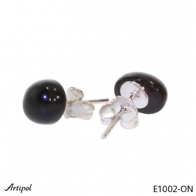Earrings E1002-ON with real Black Onyx