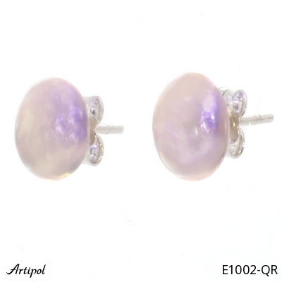 Earrings E1002-QR with real Rose Quartz