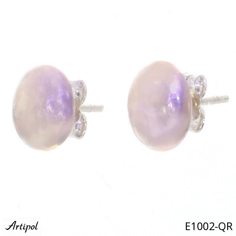 Boucles d'oreilles E1002-QR en Quartz rose véritable