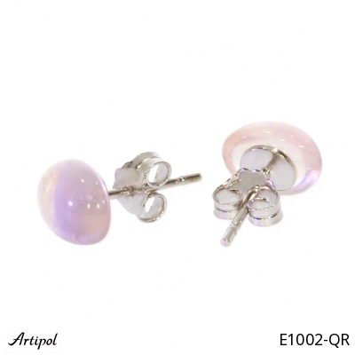 Boucles d'oreilles E1002-QR en Quartz rose véritable