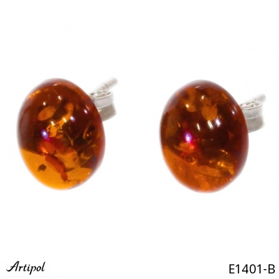 Earrings E1401-B with real Amber