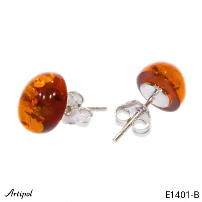 Earrings E1401-B with real Amber