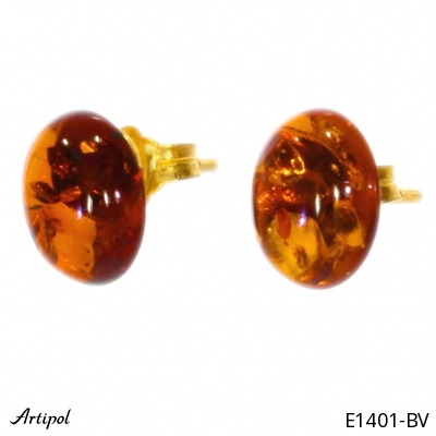 Earrings E1401-BV with real Amber