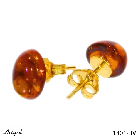 Earrings E1401-BV with real Amber