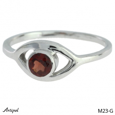Ring M23-G with real Garnet