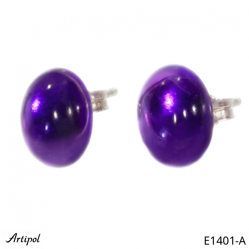 Earrings E1401-A with real Amethyst