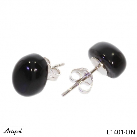 Earrings E1401-ON with real Black Onyx