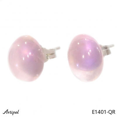 Earrings E1401-QR with real Rose Quartz