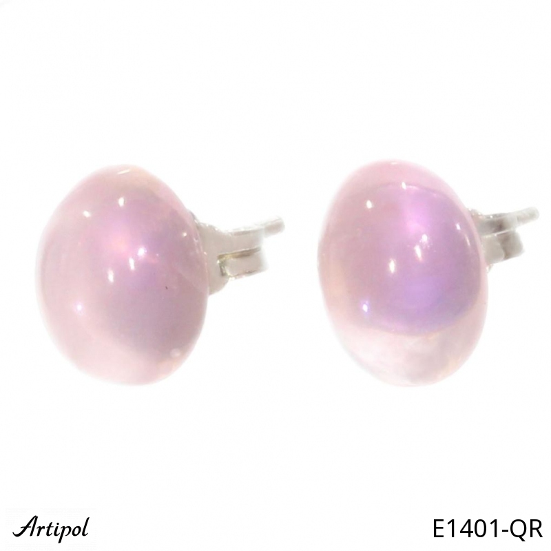 Boucles d'oreilles E1401-QR en Quartz rose véritable