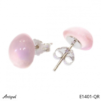 Earrings E1401-QR with real Rose quartz