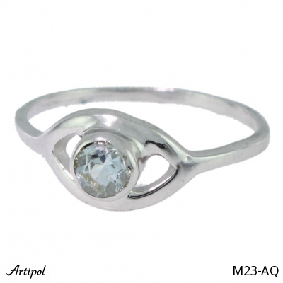 Ring M23-AQ with real Aquamarine