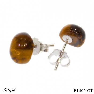 Earrings E1401-OT with real Tiger's eye