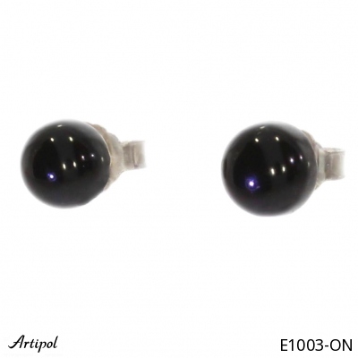 Boucles d'oreilles E1003-ON en Onyx noir véritable