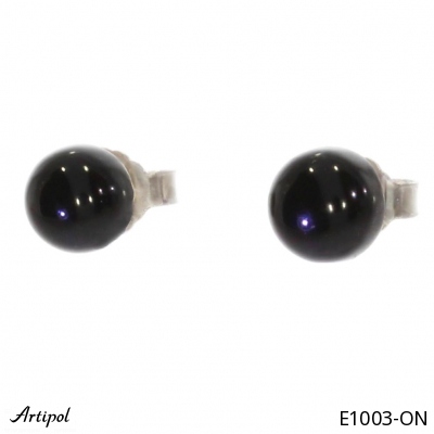Earrings E1003-ON with real Black onyx