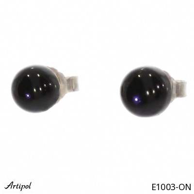 Earrings E1003-ON with real Black Onyx