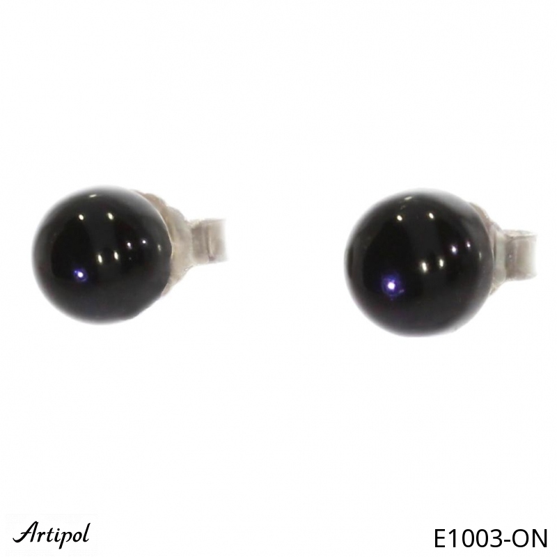 Boucles d'oreilles E1003-ON en Onyx noir véritable