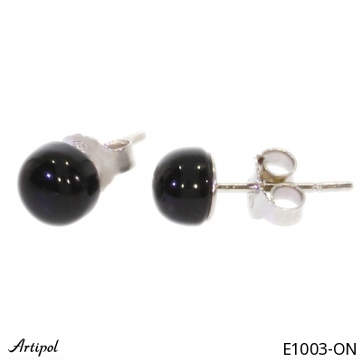 Earrings E1003-ON with real Black Onyx