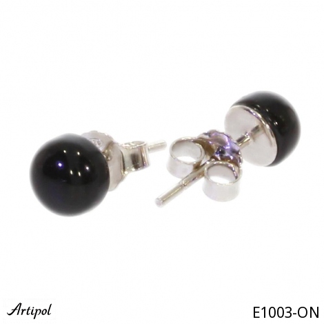 Earrings E1003-ON with real Black Onyx