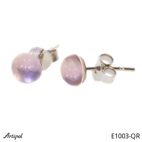 Earrings E1003-QR with real Rose quartz